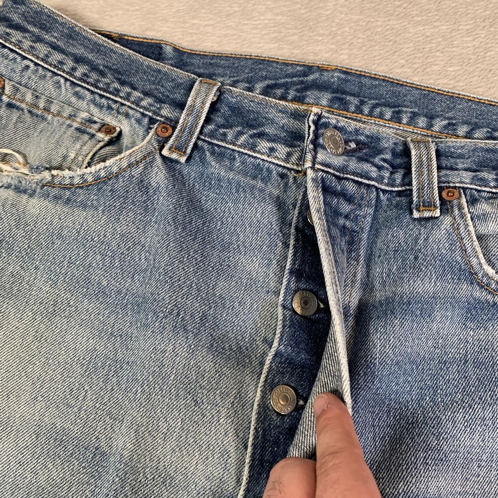 Vintage Levis 501xx Jeans 38x36 (Actual 34x34) Blue Light Straight USA Made 90s - Picture 2 of 16